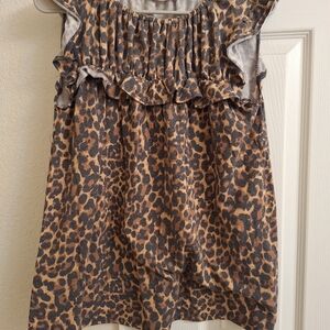 Ces Femme Leopard Print Ruffle Kids Top